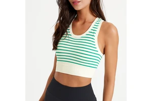 YIYI Fashion Striped Gym Fitness Tank Tops for Women Breathable Running Tank Top for Women Lightweight Yoga Tank Top Female