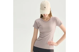 Custom LOGO Breathable Slim Round Neck Yoga Exercise Top Running Fitness Short Sleeve Mesh Seamless Nude T-Shirt