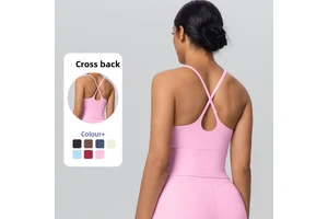 New Cross Beauty Back High Support Crisscross Straps Quick-Drying Spandex/Nylon Yoga Bra Sports Top Outerwear Casual Running