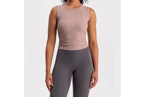 Women's Breathable Solid Sports Vest with Chest Pads Yoga Bra Training Shaping Slim-fit Spandex/Nylon 220g Summer