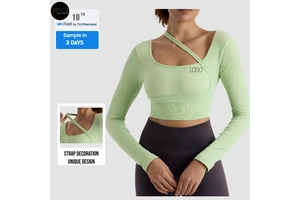 Seamless Tight Breathable Lightweight Sports T-Shirt Quick-Dry Long Sleeve Yoga Pilates Running Workout Women Athletic Wear
