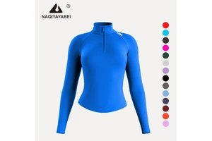 Women Seamless Impact Half Zippy Jacket High Stretch Yoga Top Fitness Gym Wear Ropa Deportiva Mujer