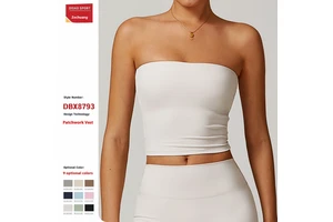 Women's Sports Underwear Strapless Tube Top Breathable Four-Way Stretch Skinny Fit Sexy Back Design Quick-Drying Fitness Yoga