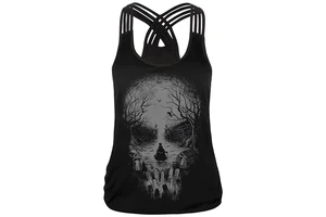 Women's Plus Size Breathable Quick Dry Casual Lace Running Vest Spaghetti Strap Yoga Singlets Gym Fitness Tank Top Cross Back