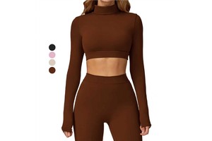 Custom High Quality Long-Sleeved Yoga T-Shirt Hollow Back Tights Solid Color Slim-Fit Quick Drying Breathable Sports Fitness Top