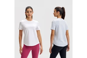 Simple Classic Sports Short Sleeve Women's Casual Yoga Top High Stretch Breathable Quick Dry Crew Neck T-shirt