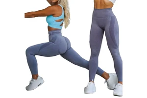 Lanyu Factory Women's High Waist Seamless Workout Gym Leggings Smile Contour Stretch Yoga Pants Plus Size Athletic Tights Active