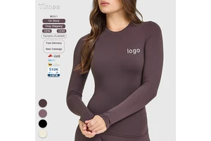 Wholesale Long-sleeved Yoga Wear Breathable Sports and Fitness Wear Yoga Elastic Quick-drying Top