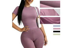 Back Mesh Lightweight Soft Yoga Short Sleeve Chest-Enhancing Skinny Shaping Four-Way Stretch Sweat-Wicking Quick-Dry Top