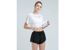 Women's Summer Quick Dry Gym T Shirt Loose Fit Running Yoga Top, Breathable Workout Tee