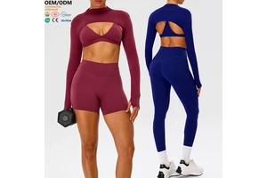 XW-TM0276 Custom Breathable Fitness Elastic Versatile Open Back High Quality Long Sleeve Thumbhole Yoga Women's Sports Top