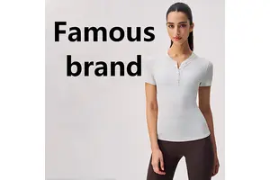 Women's Breathable Quick-Dry Lightweight Tummy-Control Yoga Top with Elastic Comfortable Skin-Friendly Round Neck Short Sleeves