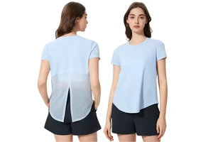 Custom Logo Round Neck Yoga Top for Women Fitness Running Sports Casual T-shirt Short Sleeve Shirt Quick Drying Yoga Tops