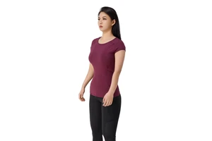 Women's Breathable Round-neck Sports Tops Yoga Tops Flexible Sweat-Resistant Shirts for Pilates Fitness Sessions Women Gym