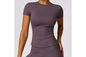 2024 New Arrival Athletic Quick Dry Classic Blank Running Fitness Sport Femme Top Tight Short Sleeve Yoga Tshirt