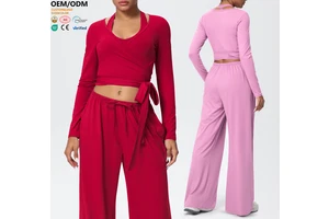 XW-7135 Women's Sportswear Wholesale Custom Workout Apparel Ladies Long Sleeve Shirt Gym Clothes Tops Female Casual Clothes