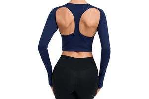 Fitness Women Yoga Top Sports Fitness Custom Long Sleeve Nylon Spandex Women's Long Sleeve Top