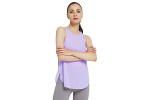 MAQVOB New Loose Blouse Sleeveless Sports Vest Women's Short Breathable Yoga Clothes Running Fast Dry Fitness Summer Top