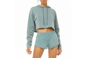 Customized Logo Women Custom Pullover Sport Hoodies Athletic Crop Top Tracksuit Fitness Long Sleeve Yoga Top