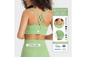 Women High Impact Fitness Yoga Wear Sexy Cross Back Sport Bra Top Fitness Wholesale