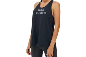 Wholesale Women Loose Fit Vest Custom Logo Women Backless Sleeveless Gym Sport Yoga Tank Top