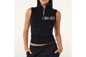 New Arrival Women Half Zipper Tank Top Stand Collar Slim Fit Vest Sleeveless Quick Dry Athletic Workout Tank Tops Printing Logo