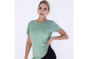 Women's Loose Fit Breathable Quick Dry Short Sleeve Crew Neck 92%Polyester 8%SPandex All Seasons Gym Wear Fitness T-Shirt