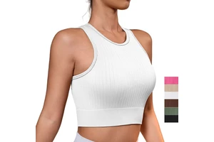 Women Round Neck Tight Yoga Shirts Lady Sleeveless Crop Gym Top Female Sweat High Stretch Lightweight Running Fitness T Shirt