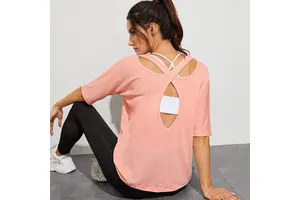 New Product Yoga Women's Clothing Running Sleeveless Back Cross Fitness Top Nude Fast Dry High Spandex tank for Woman