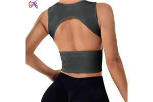 Womens Sleeveless Yoga Tank Top Quick Dry Sports Vest Fitness Workout Top