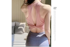Shanghai Lutao Women's Lightweight Breathable Sleeveless Sports Vest Beautiful Print Fitness Cover-Up Comfortable Loose Yoga Top
