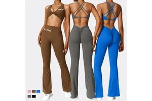High Quality Unique Deep V Front Crop Top Sports Bra Soft Workout Activewear Women Gymwear Fitness Yoga Sports Bras