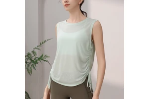 New Viscose/Polyester Thin Sports Vest Women's Tank Top Blouse Quick-drying Breathable Yoga Suit Fitness Training Top Summer