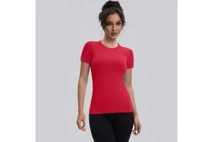 Women's Lightweight Breathable Athletic Gym Shirt Seamless Short Sleeve Workout Tops Yoga Workout Shirts