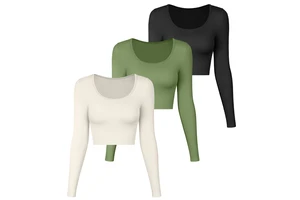 High Quality Long Sleeve Seamless Round Neck Women's Sports Yoga Tops