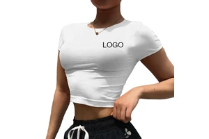 Low Price O-Neck Personalized Print Versatile Loose Bodycon Women's T-Shirt Cheap Soft Textile Slim Round Neck White Diy Tshirt