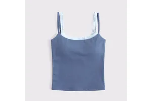 Custom Womens Double Layer Yoga Tank Top Padded Push Thin Strap Breathable Spandex/Polyester Fleece O-Neck 180g Solid Casual