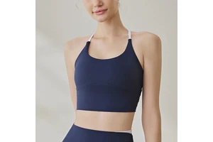 Women's High Elastic Cross Back Sports Bra Breathable Quick Dry Recyclable Yoga Top for Workout Gym Running Fitness