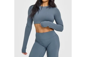 XW-YT1363 Brand New Long Sleeve Yoga Backless Sports Breathable Fitness High Neck Top Activewear Quick Dry Workout Gym Crop Top