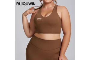 RUIQUWIN Wholesale Plus Size Women's High Stretch Sports Bra High Support Breathable Yoga Vest Lightweight Soft Workout Top