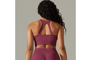 Tank Tops Basic Seamless Ribbed Sleeveless Round Neck Workout Top Summer Exercise Yoga Gym Shirts for Women