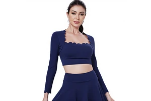European American Square Collar Lace Full Sleeve Spandex/Nylon Tight High Elastic Slim Yoga Sports Women's Running Top