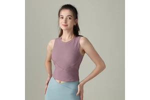 New Design Zipper Front Stand-neck Yoga T-shirts Women Slimming Shorts Breathable Quick-drying Spandex/Nylon Yoga Top Short