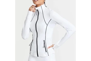 Cool Style Plain Women Slim Fit Tight Long Sleeve Gym Tops Custom Fitness Sports Outwear Yoga Zipper Jackets