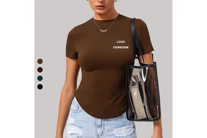 Short-Sleeved Yoga Top Double-Sided Brushed High Elastic Breathable Sports Fitness Top Running Fitness T-Shirt