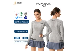 Under Lulu Custom New Seamless Naked Sense Slim-fit 100% Nylon Yoga Clothes Long-sleeved Running Fitness Sports T-shirt Women