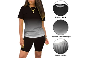 Women's Summer High Waist Scrunch Bum Yoga Gym Fitness Sports Top Breathable Quick Dry Polyester/Nylon Workout Set