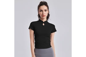 2026 Custom Women's Gym Wear Soft & Comfortable Short Sleeves for Yoga Fitness & Running Plus Size Seamless Top