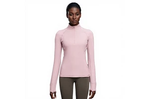 Long Sleeve with Thumbholes Workout Tops Quick Dry Quarter Zip Pullover Crop Yoga Athletic Slim Fit Shirts