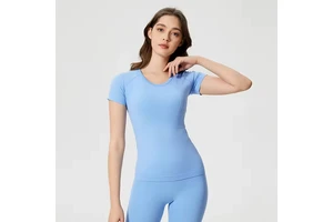 2025 Hot Selling Women Slim Fit Short Sleeve Summer Breathable Quick Dry Gym T-Shirt Yoga Top Custom Active Wear Horse Riding